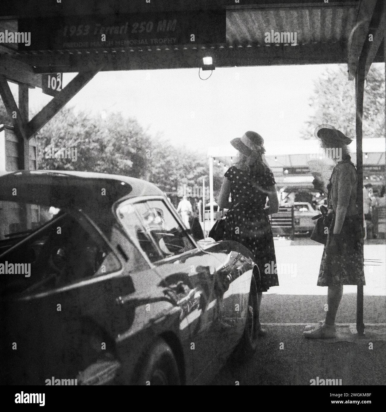 Goodwood Revival 2023 - images taken on a old Rolleiflex on Kodak film which expired in 1985. Stock Photo
