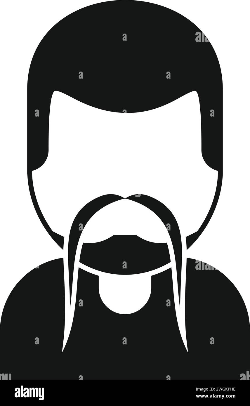 Long mustache beard icon simple vector. Man style. Fashion adult