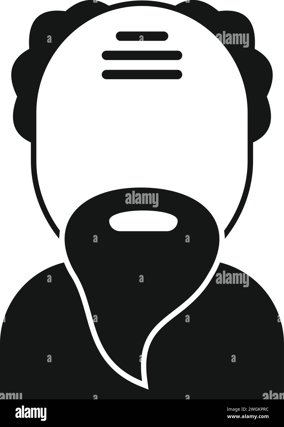Old man beard icon simple vector. Fashion portrait. Facial mouth Stock ...