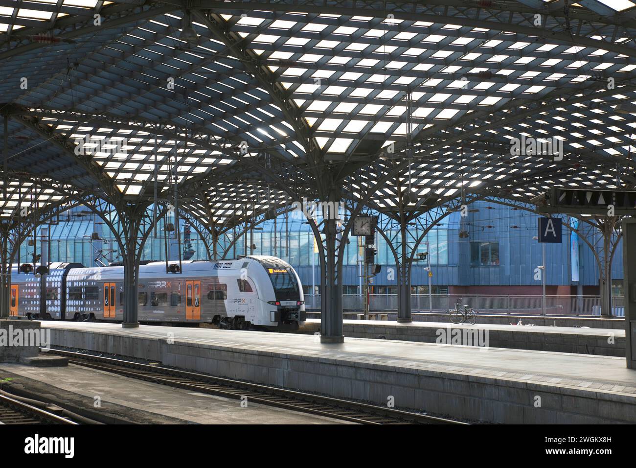 Local train at Cologne main station, Germany, North Rhine-Westphalia, Cologne Stock Photo