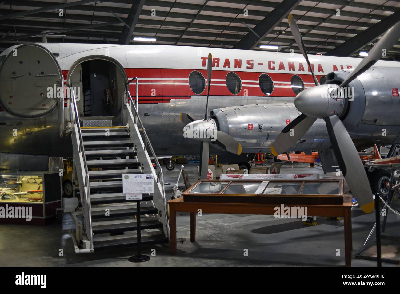 Vintage Vickers Viscount aircraft on display at the British Columbia Aviation Museum in Sidney, British Columbia Stock Photo