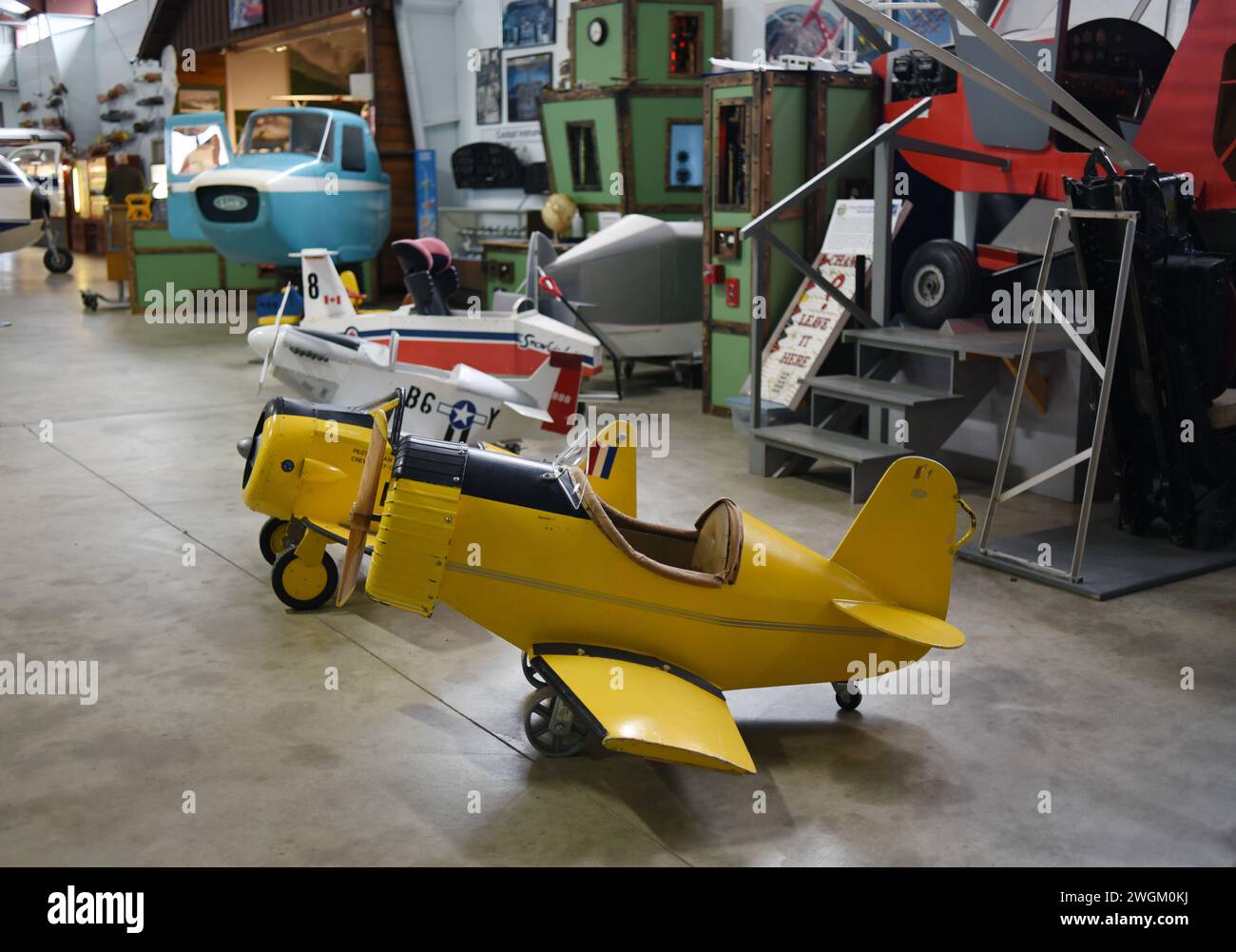 Children’s toy aircraft on display at the British Columbia Aviation Museum in Sidney, British Columbia Stock Photo
