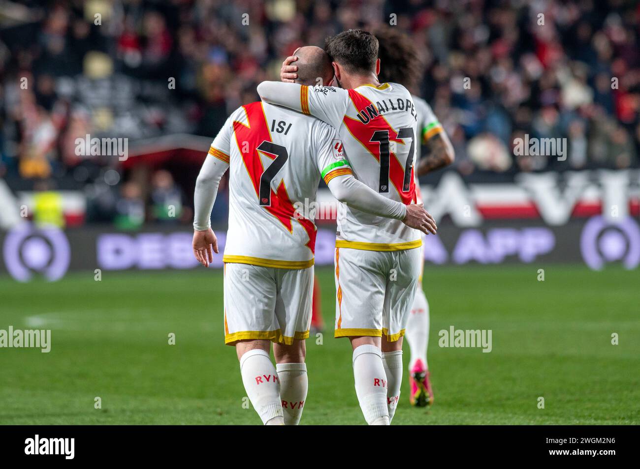 Madrid, Madrid, Spain. 5th Feb, 2024. Soccer 2024: Rayo Vallecano 1 - Sevilla CF 2 (02/05/2024).7 ISI PALAZÃ'N - 17 UNAI LÃ'PEZ (Credit Image: © Oscar Manuel Sanchez/ZUMA Press Wire) EDITORIAL USAGE ONLY! Not for Commercial USAGE! Stock Photo