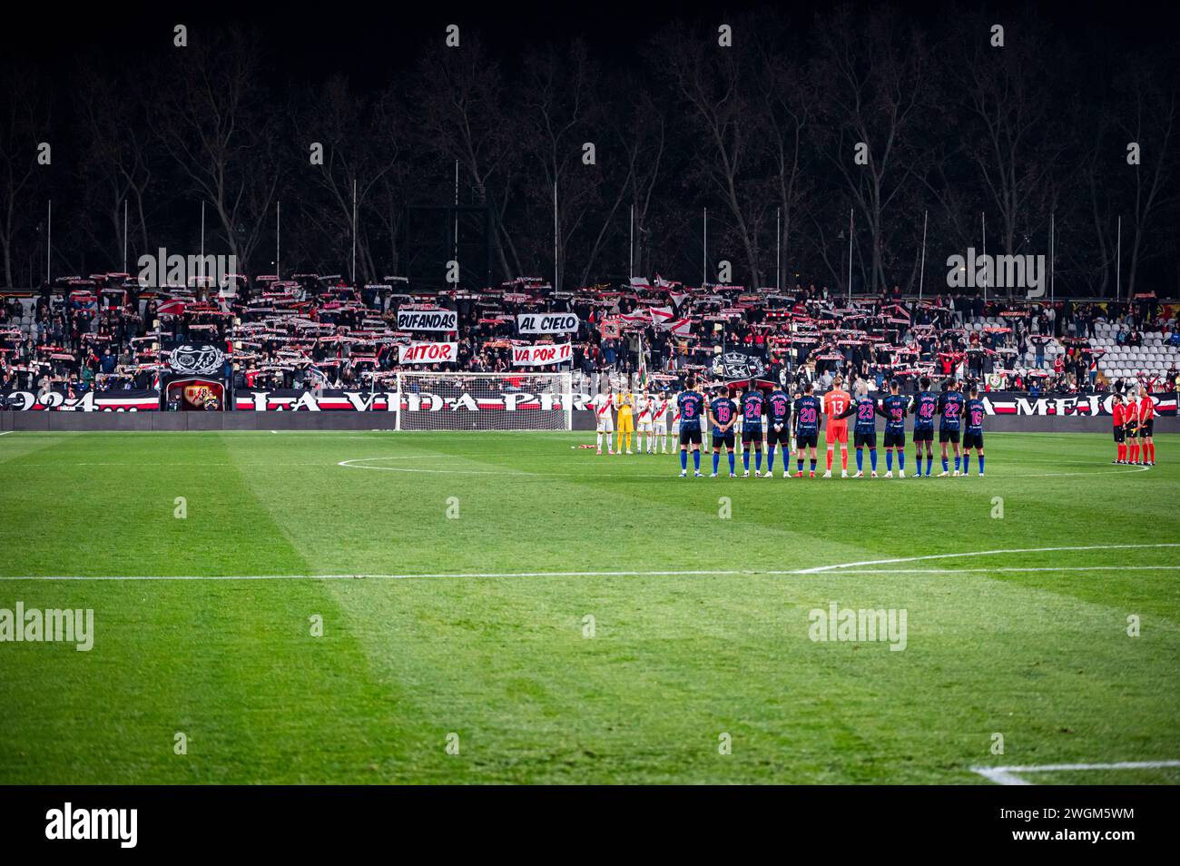 Madrid, Madrid, Spain. 5th Feb, 2024. Rayo Vallecano fans choreography seen before the La Liga EA Sports 2023/24 football match between Rayo Vallecano vs Sevilla at Estadio Vallecas in Madrid, Spain. (Credit Image: © Alberto Gardin/ZUMA Press Wire) EDITORIAL USAGE ONLY! Not for Commercial USAGE! Stock Photo