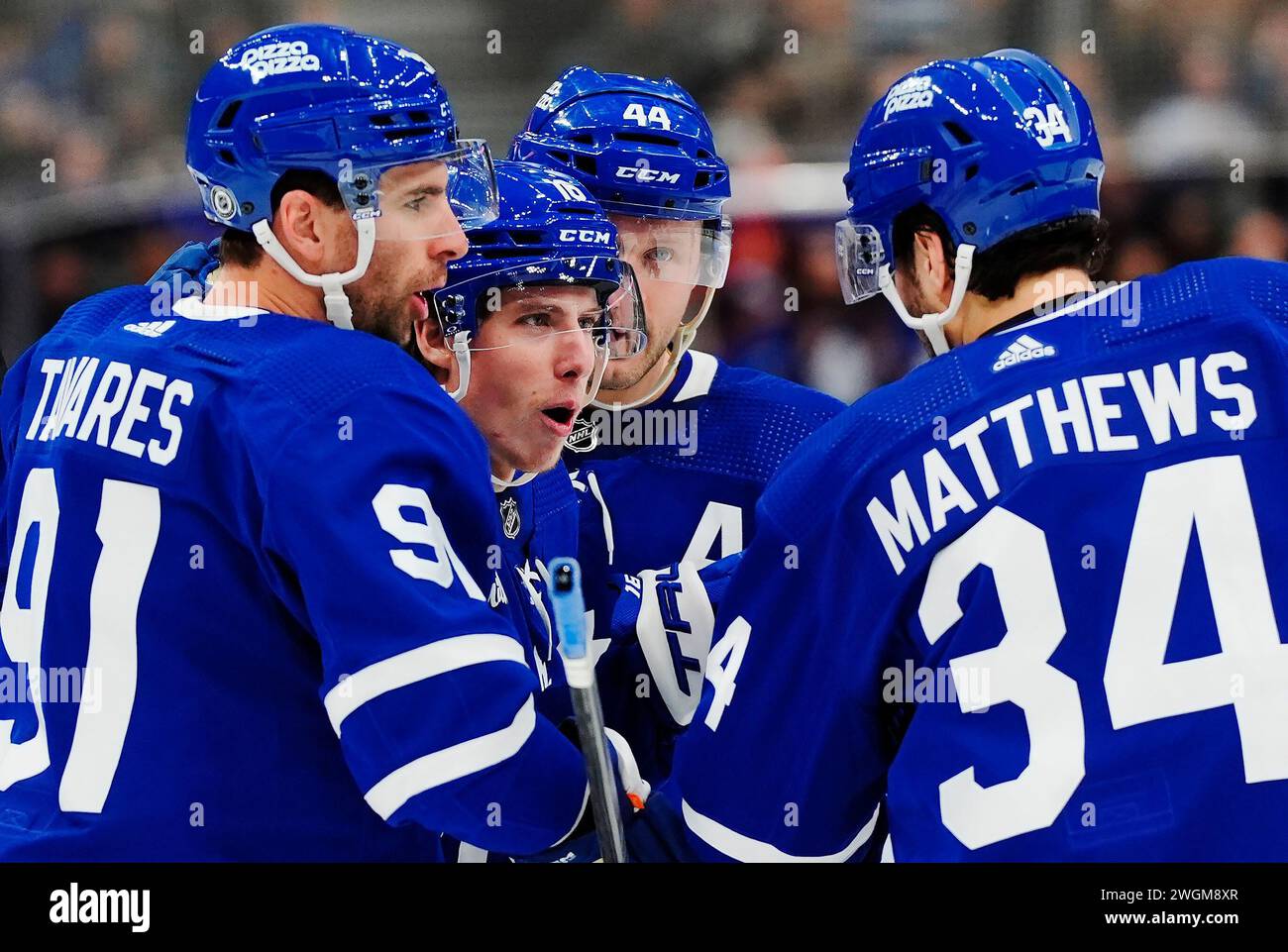 Toronto Maple Leafs' Mitchell Marner (16) celebrates after his goal ...