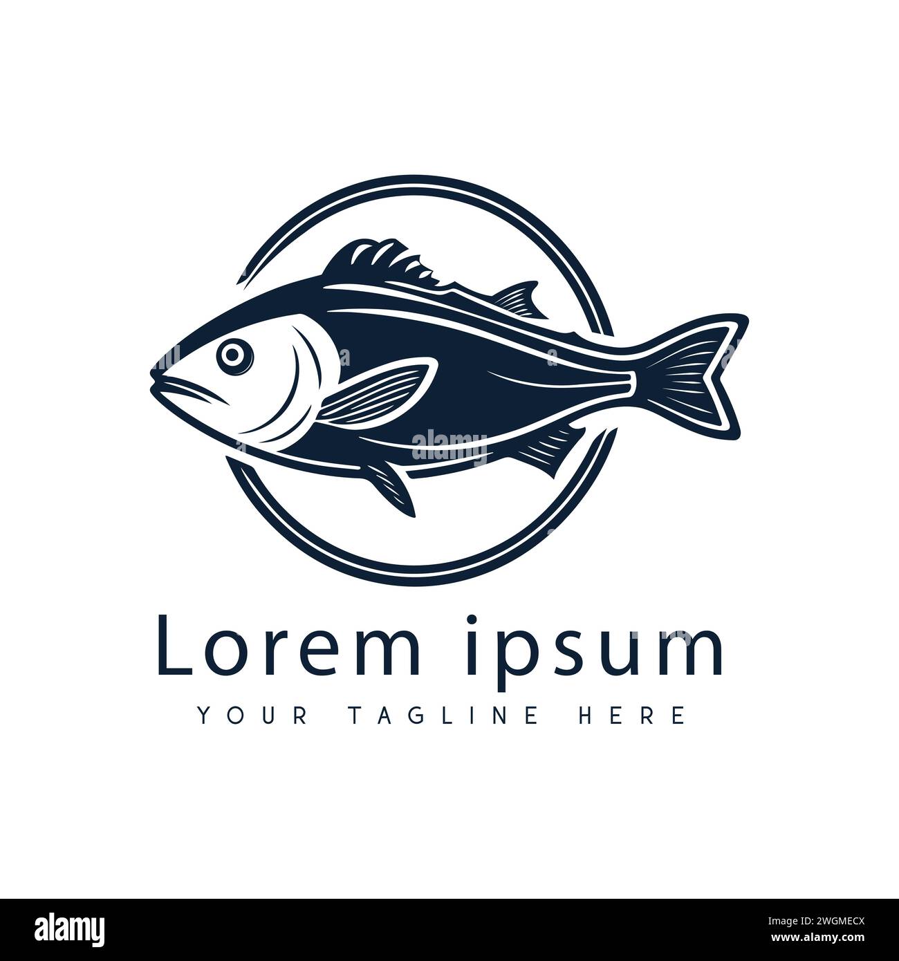 Fishing Logo Design Fish Logotype Stock Vector