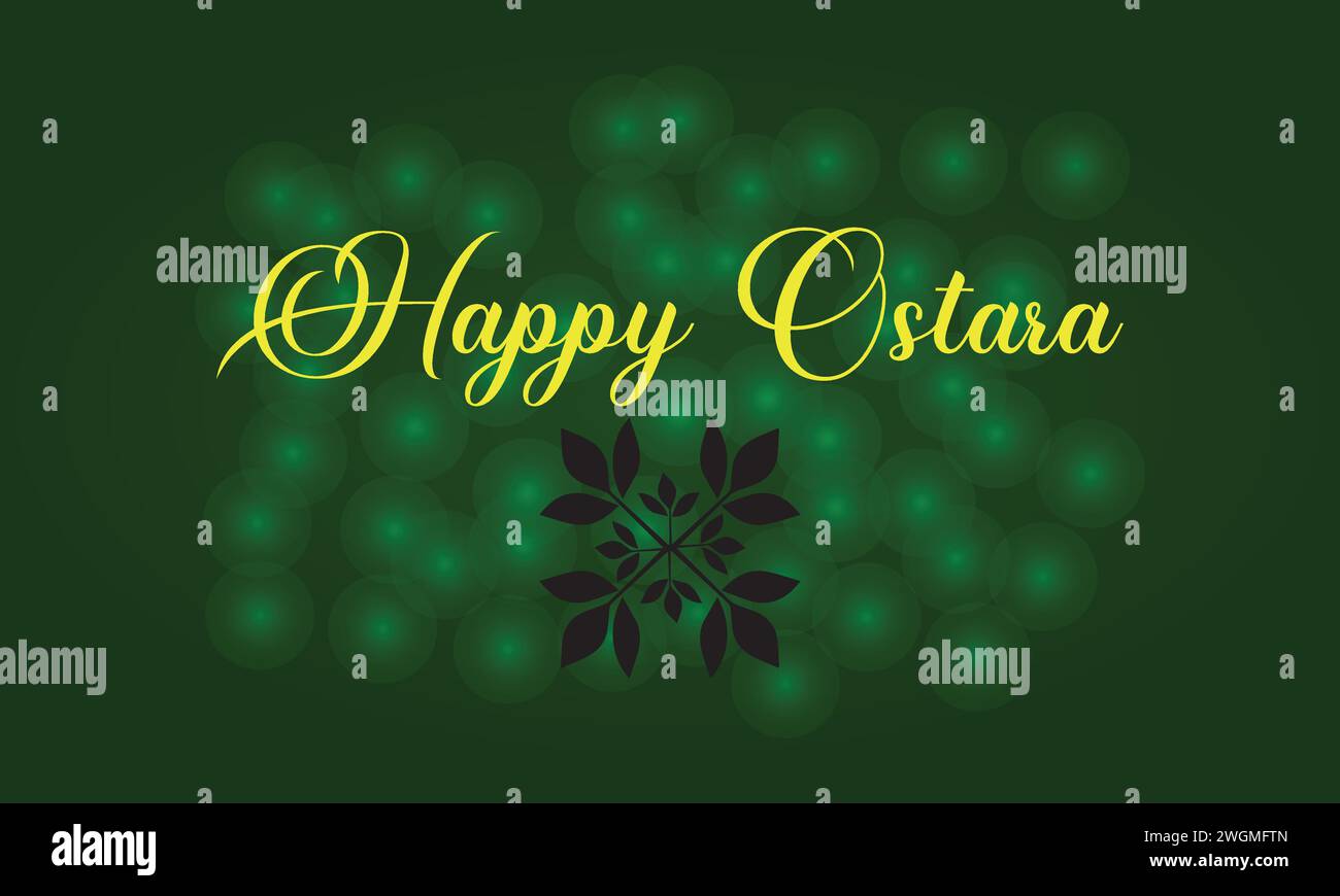Happy Ostara stylish text illustration design Stock Vector