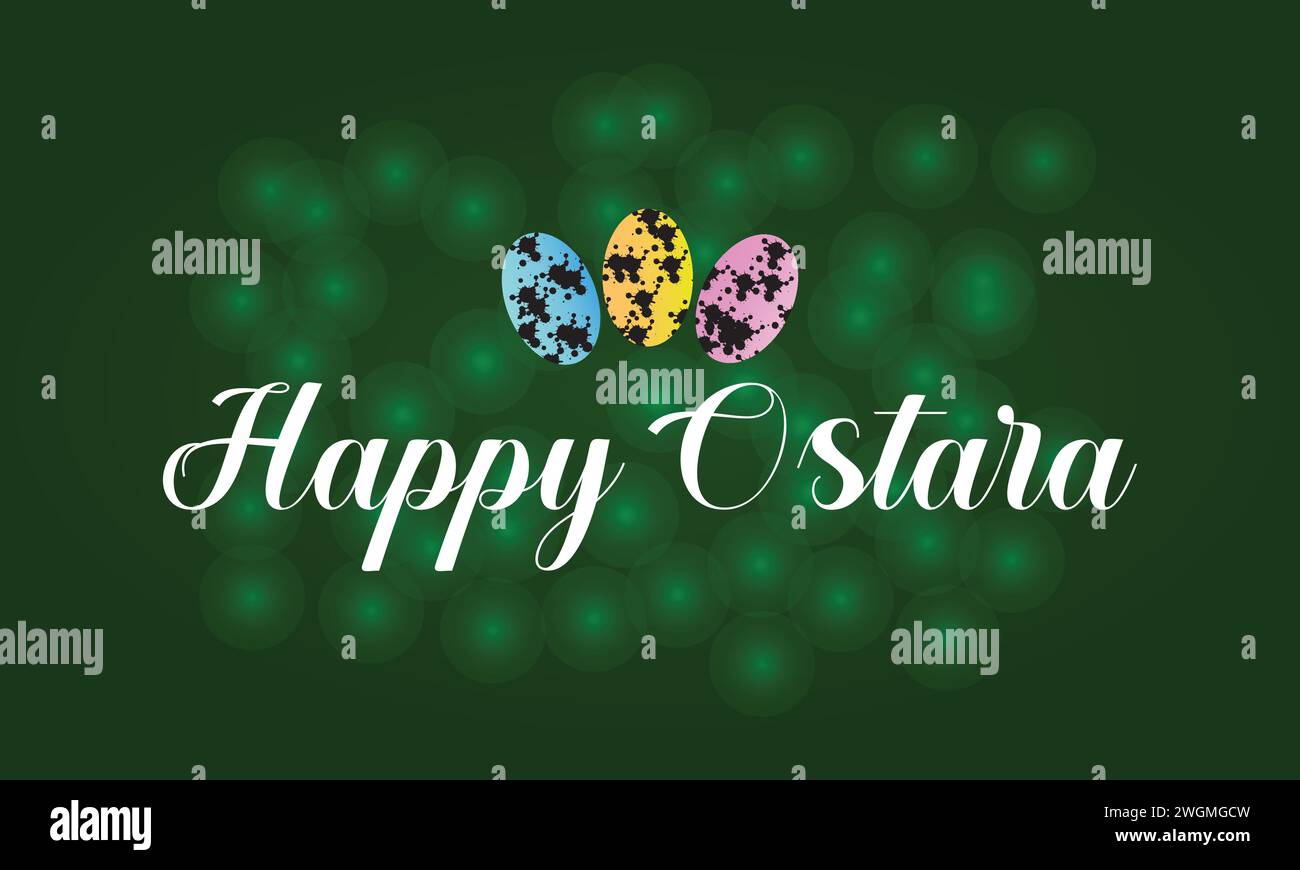 Happy Ostara stylish text illustration design Stock Vector