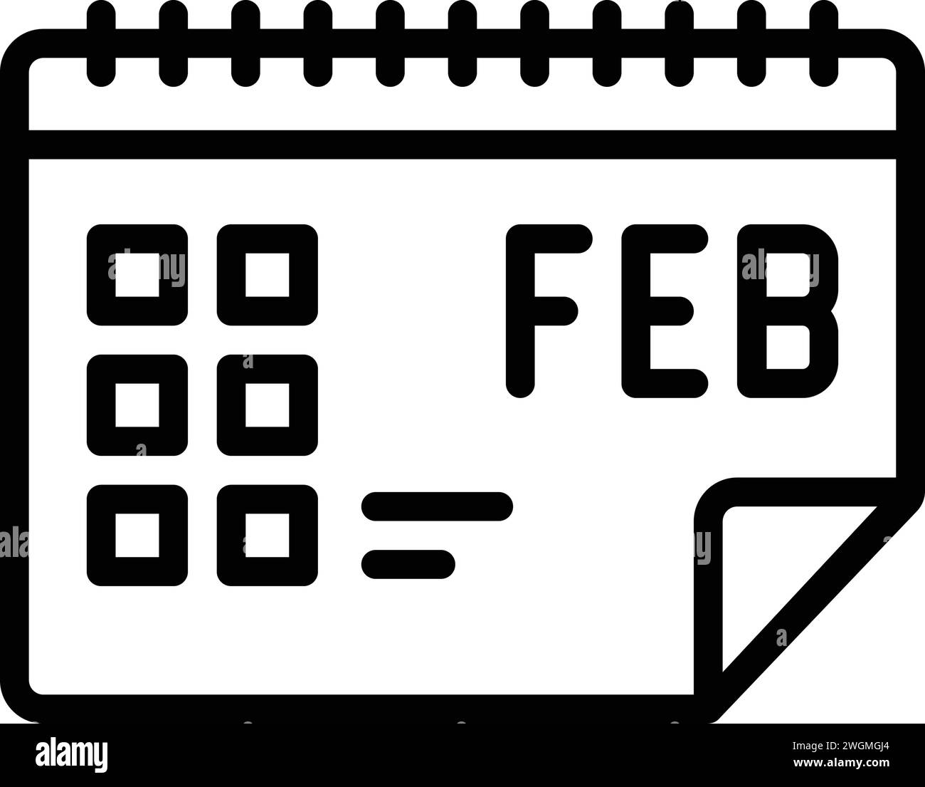 February calendar Stock Vector Images - Alamy