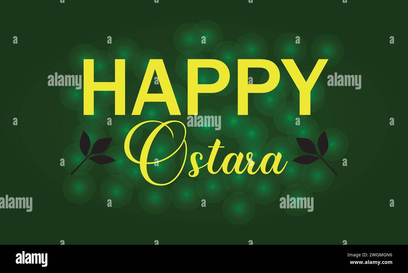 Happy Ostara stylish text illustration design Stock Vector