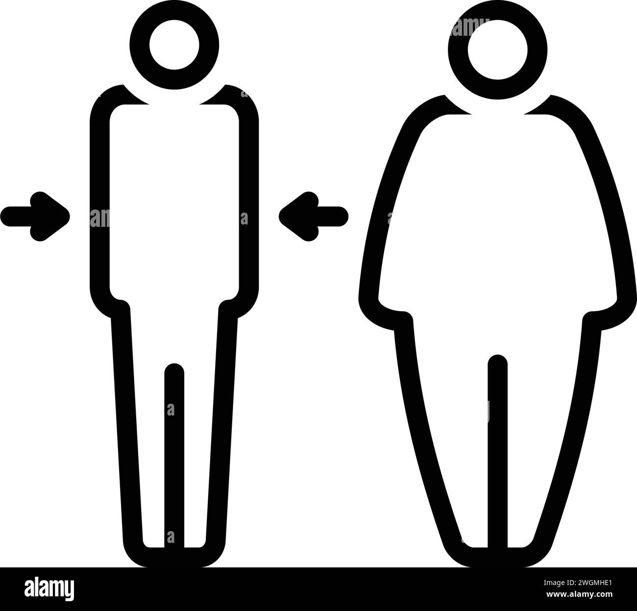 Fat Slim Silhouette Black And White Stock Photos Images, 47% OFF