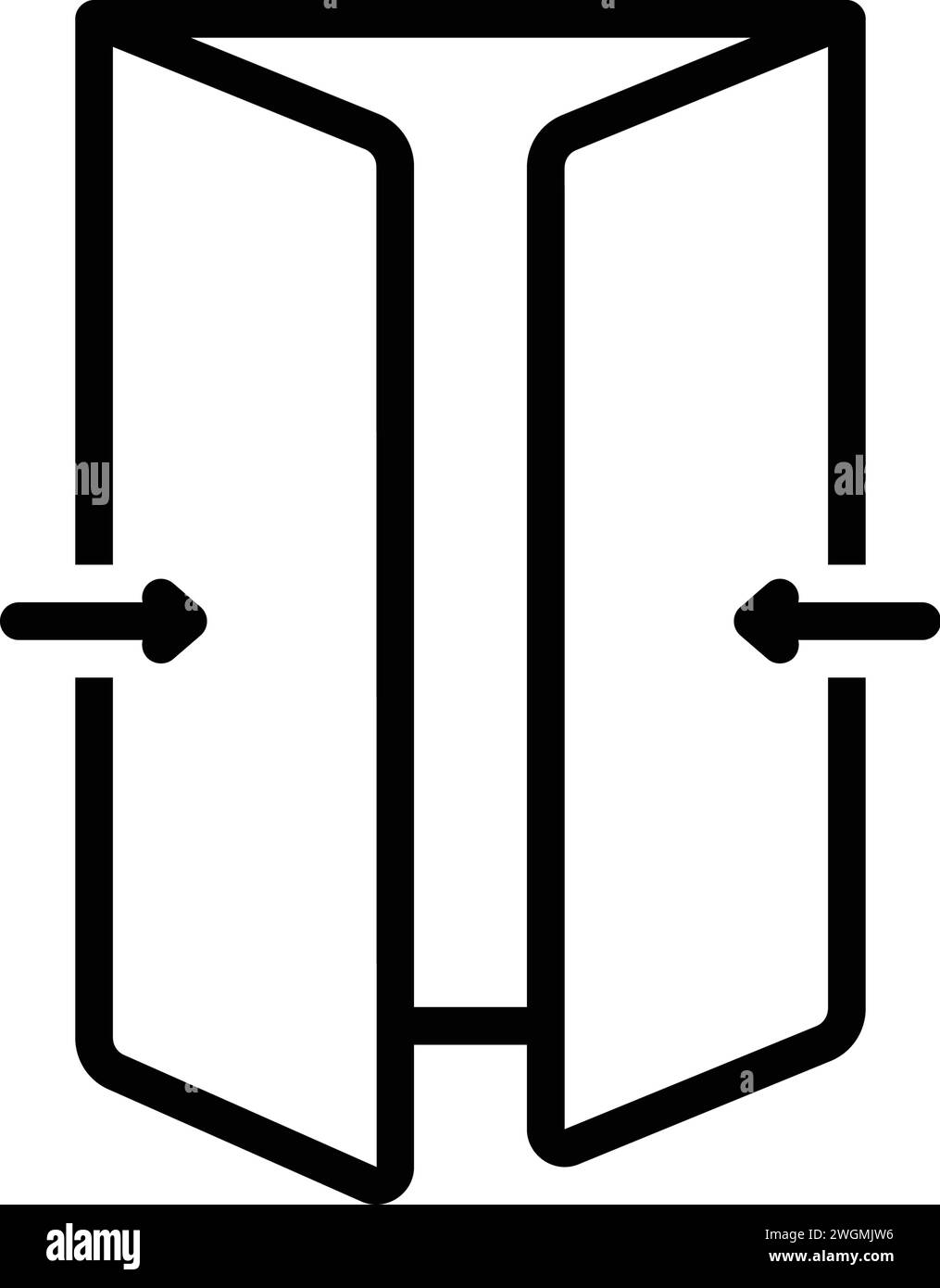 Icon for fold,door,opposite Stock Vector