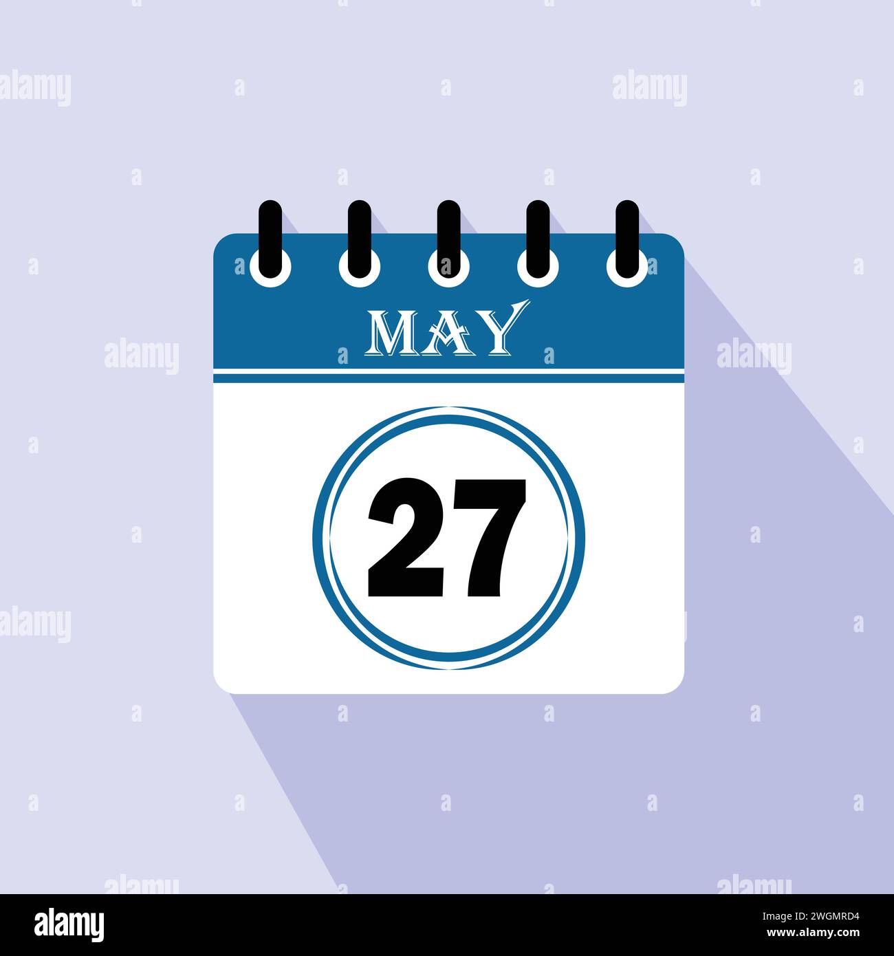 Icon calendar day 27 May. 27 days of the month, vector illustration