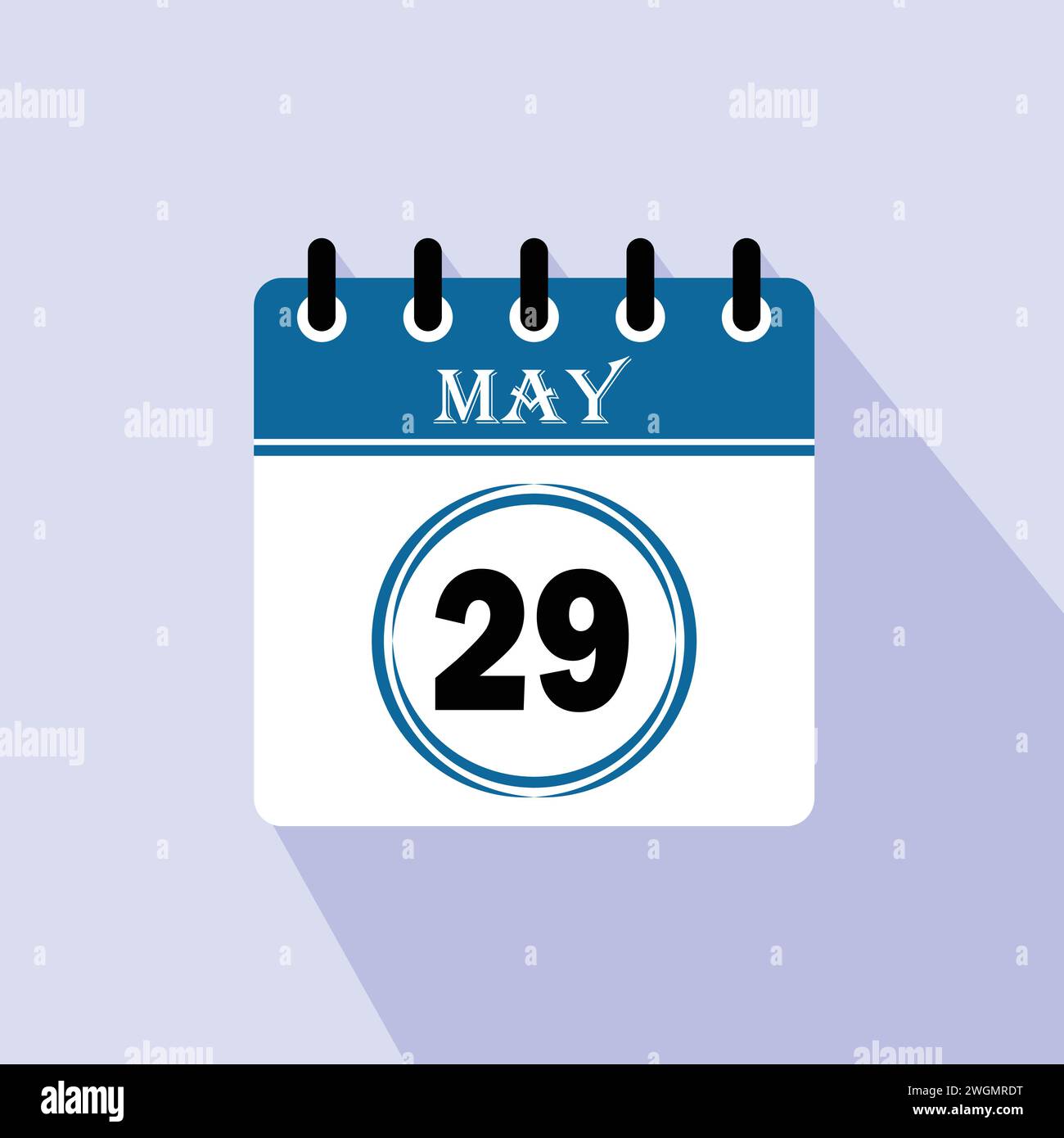 Icon calendar day 29 May. 29 days of the month, vector illustration