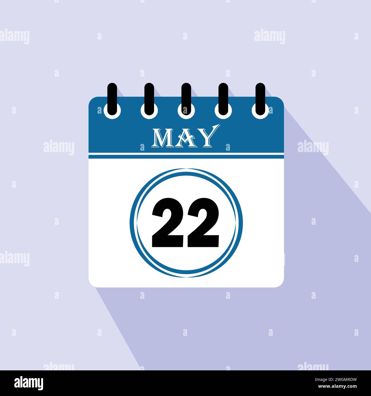 Icon calendar day 22 May. 22 days of the month, vector illustration