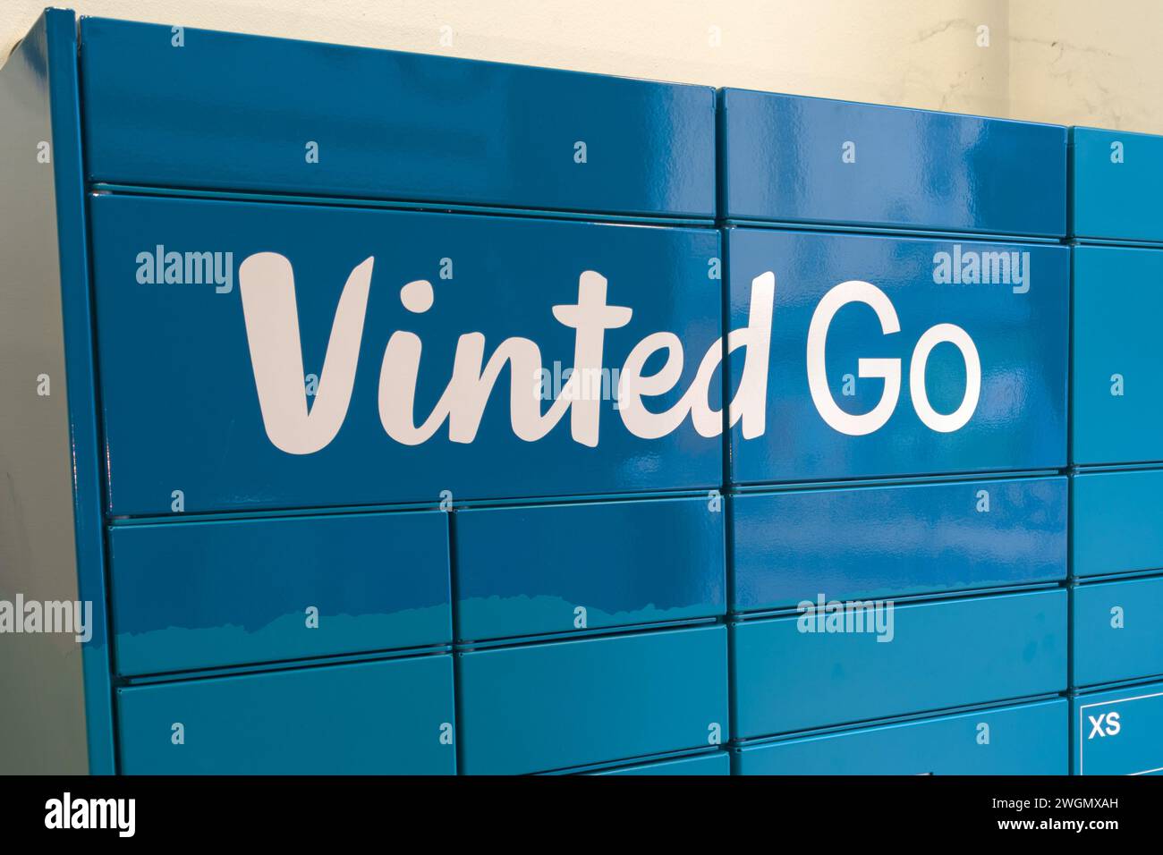 Bordeaux , France 02 05 2024 vinted go pickup sign text and brand logo hub Locker Delivery