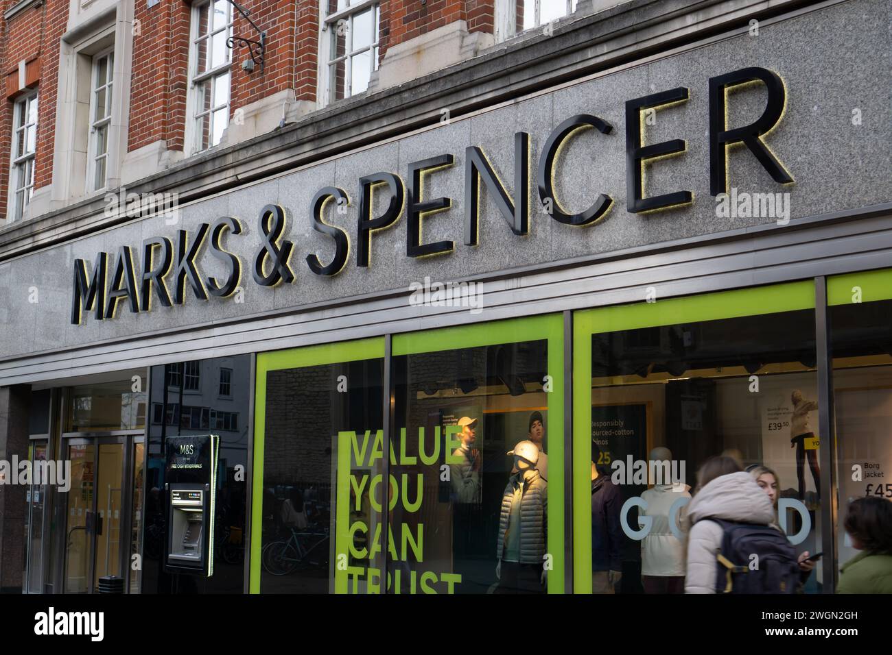 Marks & Spenser shop front in Cambridge UK Stock Photo