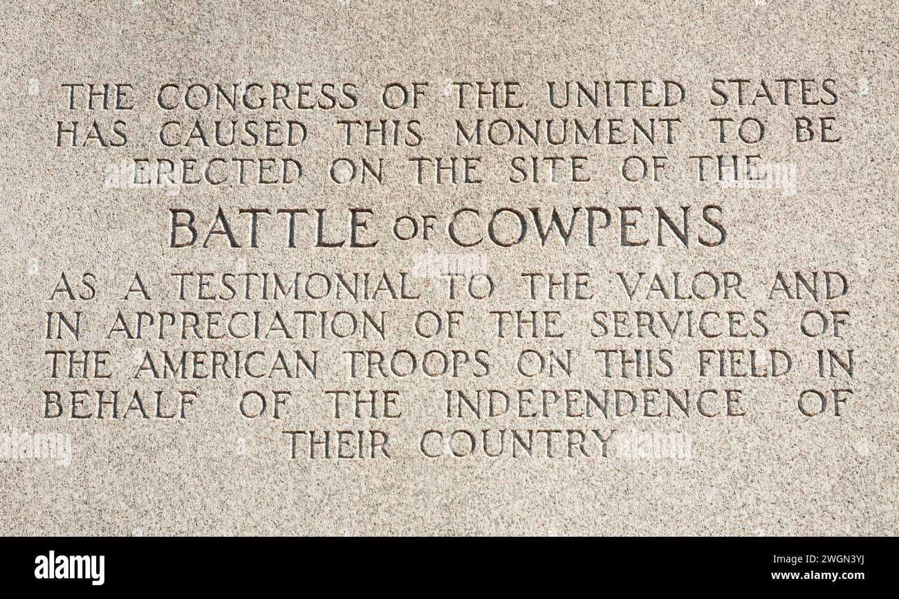 Monument at The Cowpens National Battlefield Park, in South Carolina