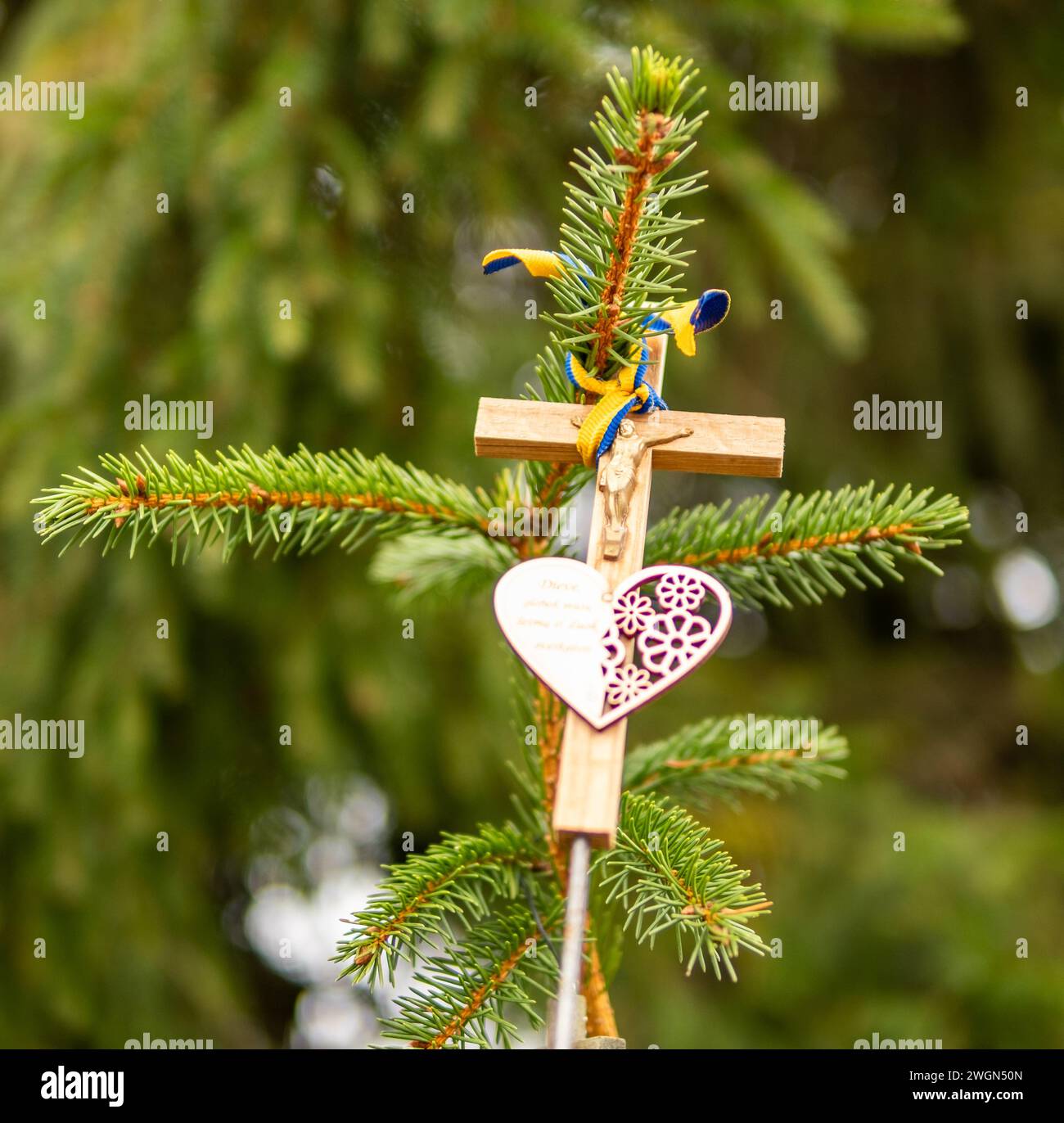 The Hill of Crosses is a sacred symbol of Lithuania's Christian faith, representing the resilience and perseverance of the Lithuanian people. Stock Photo