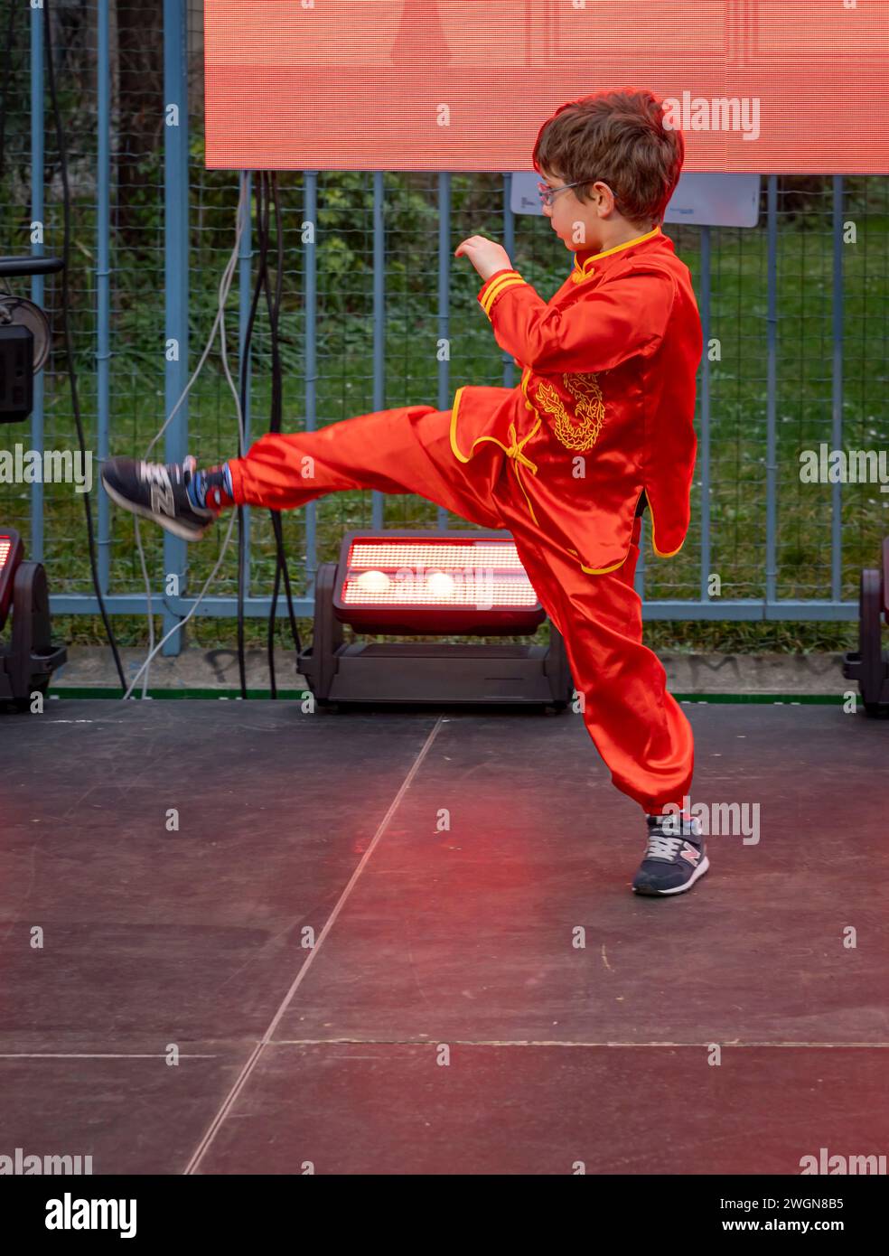 Paris, France 02 03 2024 Chinese New Year. KungFu demonstration