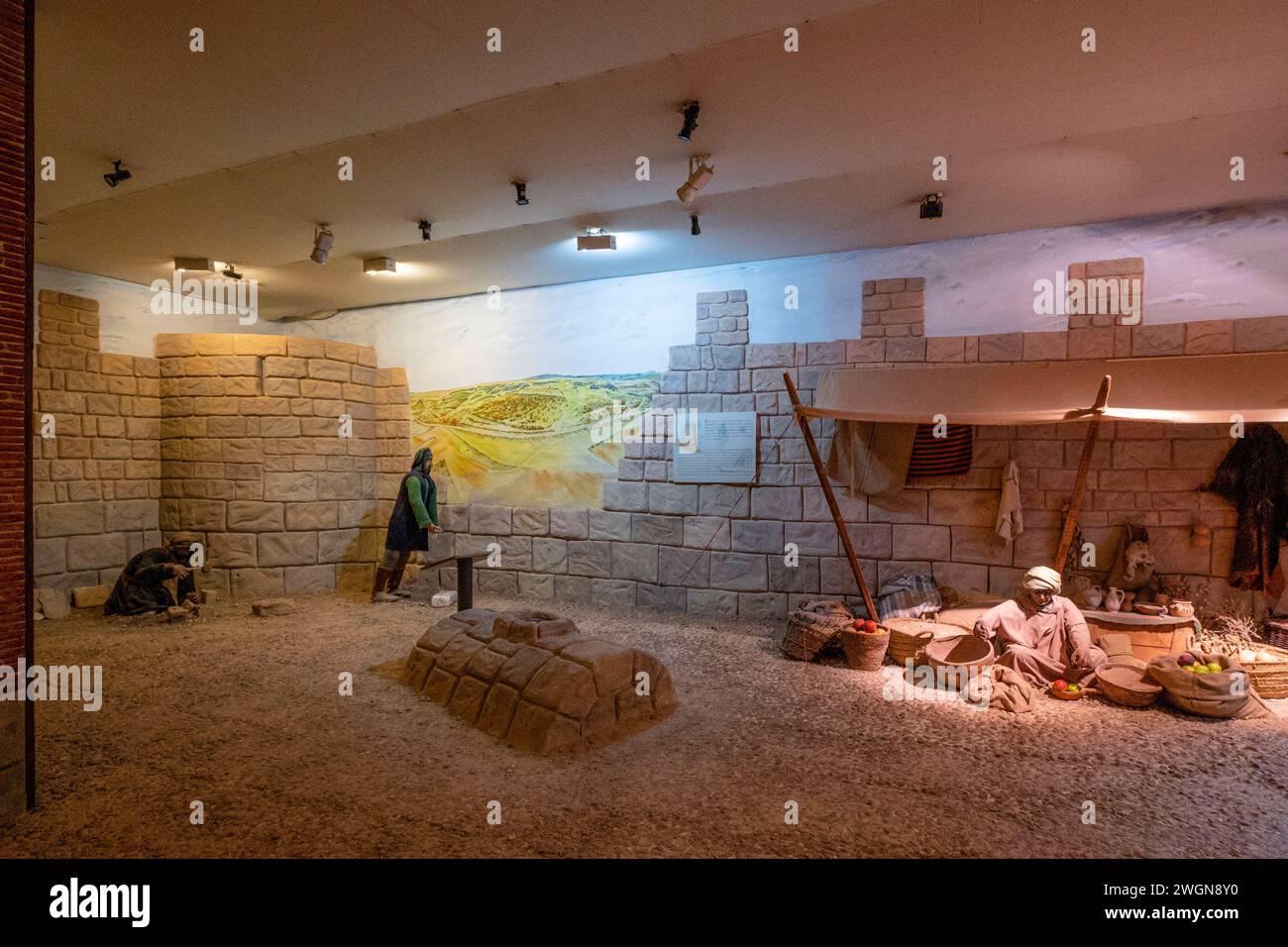 recreation of the Arab village, Aula archaeologica, Medinaceli, Soria, autonomous community of Castilla y León, Spain, Europe Stock Photo