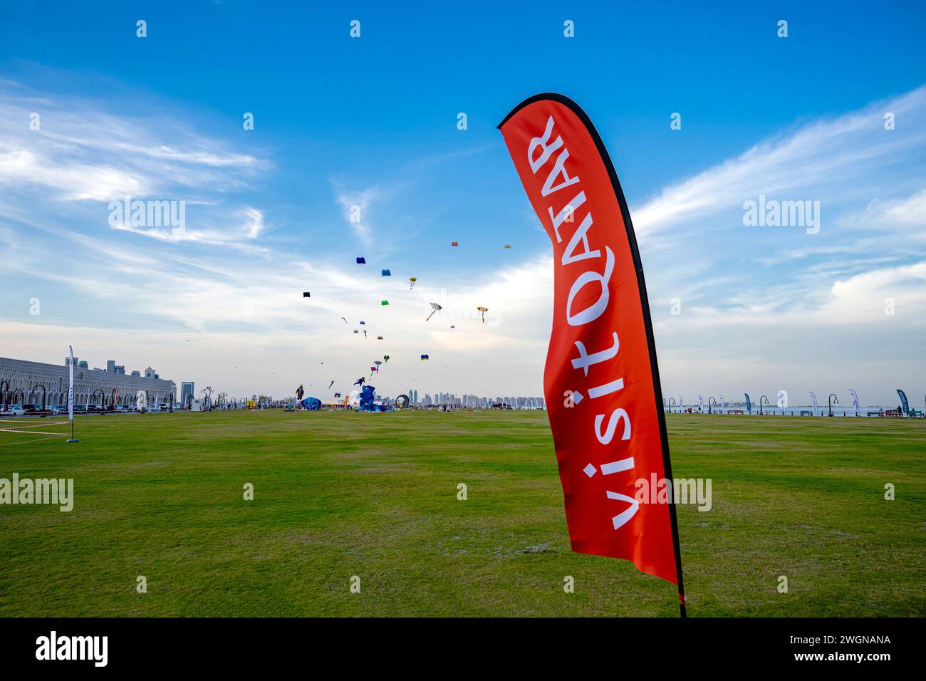 Doha, Qatar Jan 26 2024 Spectators enjoy the large kites flying at