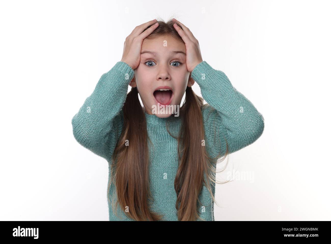 Portrait shocked surprised preteen girl hi-res stock photography and ...