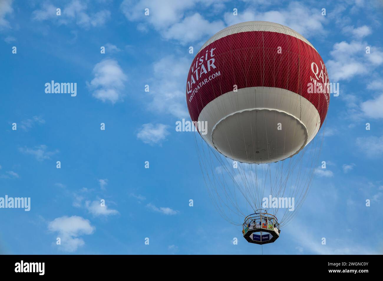 Doha, Qatar February 01, 2024 Hot Air Balloon The international