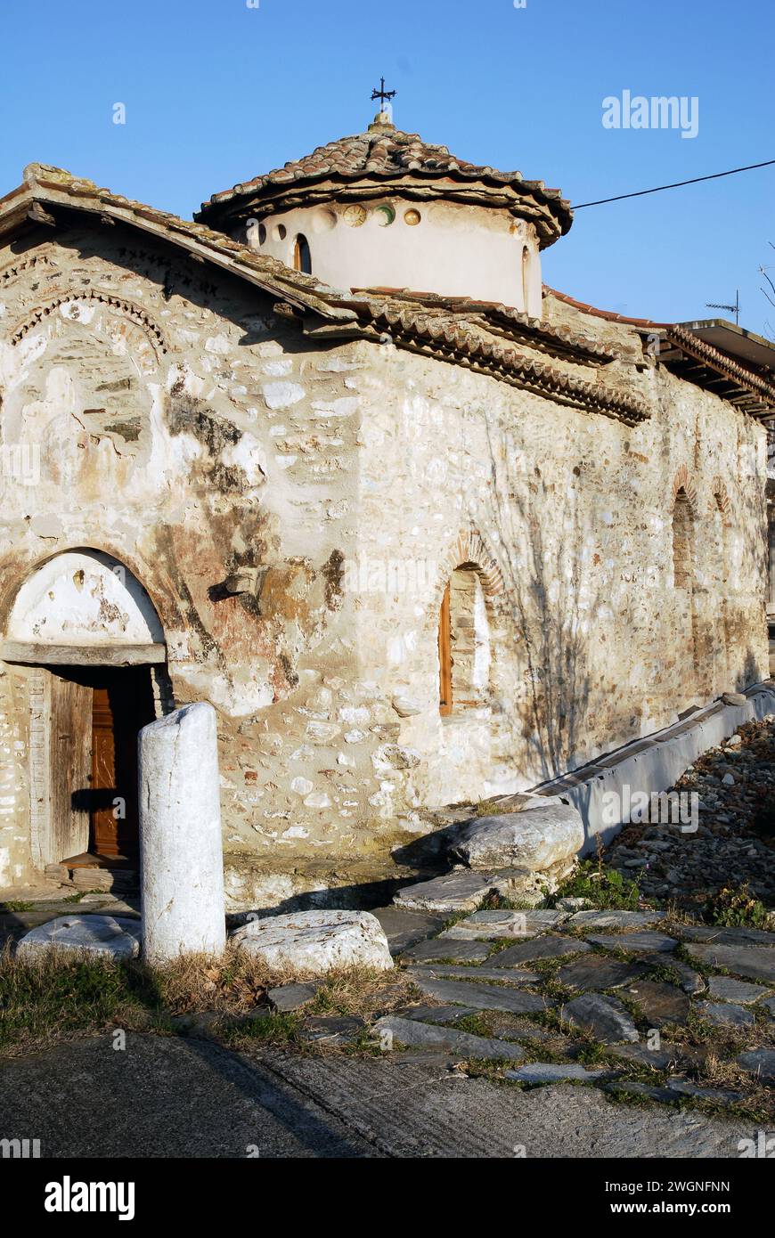 Greece, Thessaly, Larisa, Elassona_Dolichi village_Byzantine Church of Transfiguration of the Saviour Stock Photo