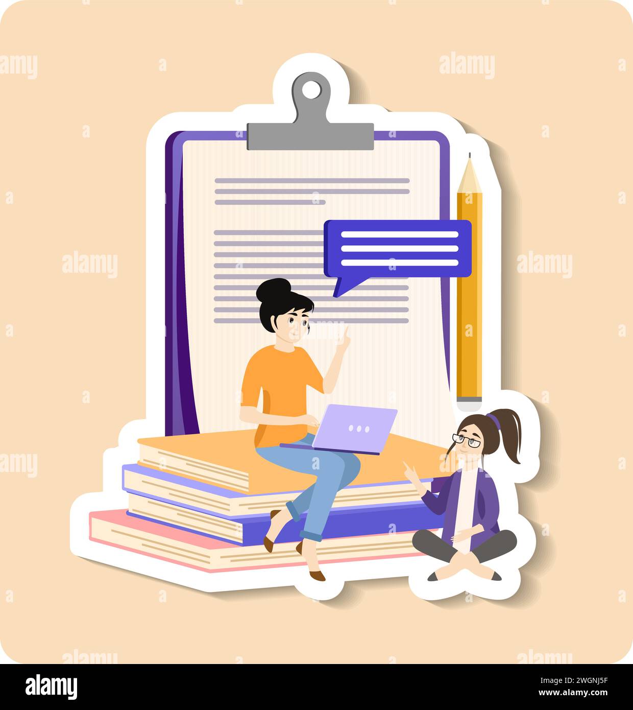 Adaptive learning sticker illustration. Representing adaptive learning ...