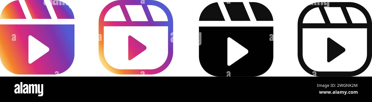 Instagram reels logo icon transparent png download Stock Vector Image ...
