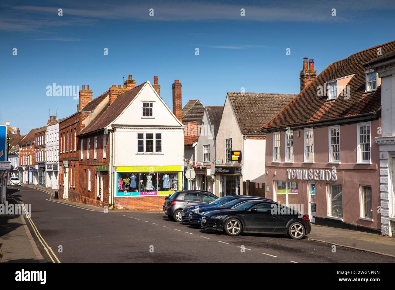 UK, England, Essex, Manningtree, High Street and The Lane Stock Photo