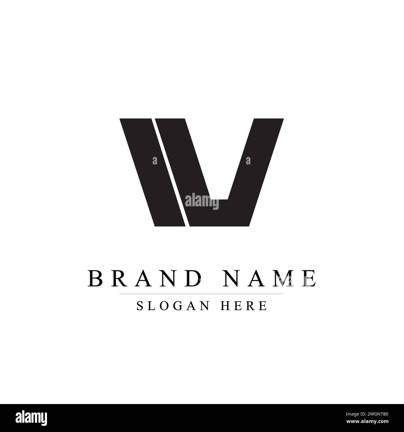 WV logo letter design on luxury background, W logo monogram initials letter concept. WV icon logo design Stock Vector