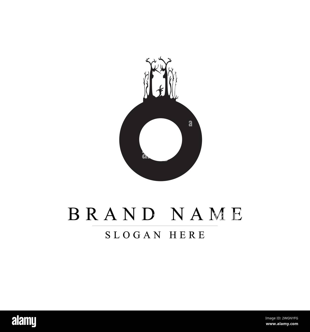 The Tree-Inspired O Logo for Premium Brands, The Tree-Inspired O Logo for Premium Brands Stock Vector