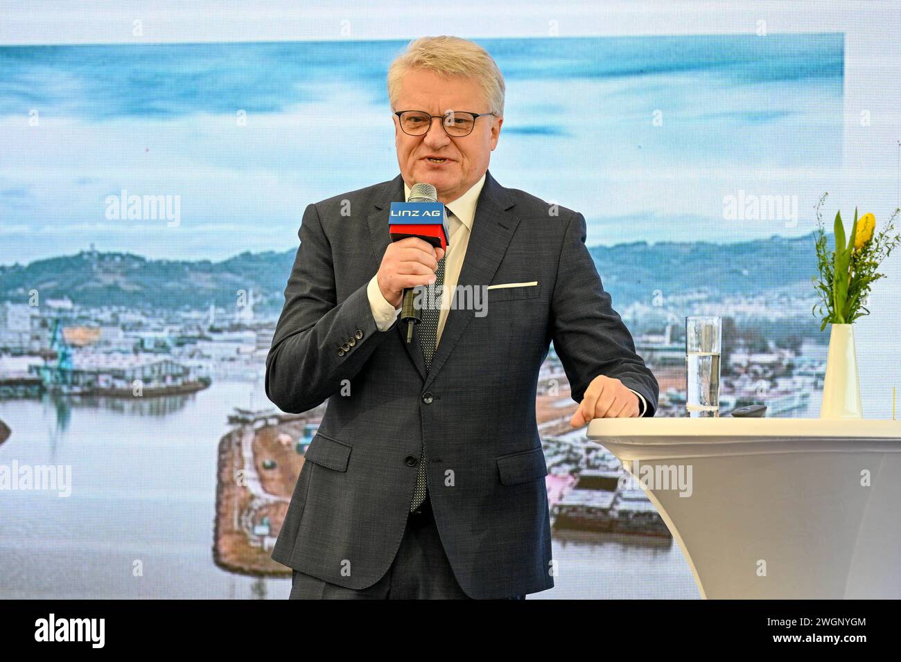 Spatenstich Hochwasserschutz Hafen Linz, 06.02.2024, Hafen Linz, AUT ...