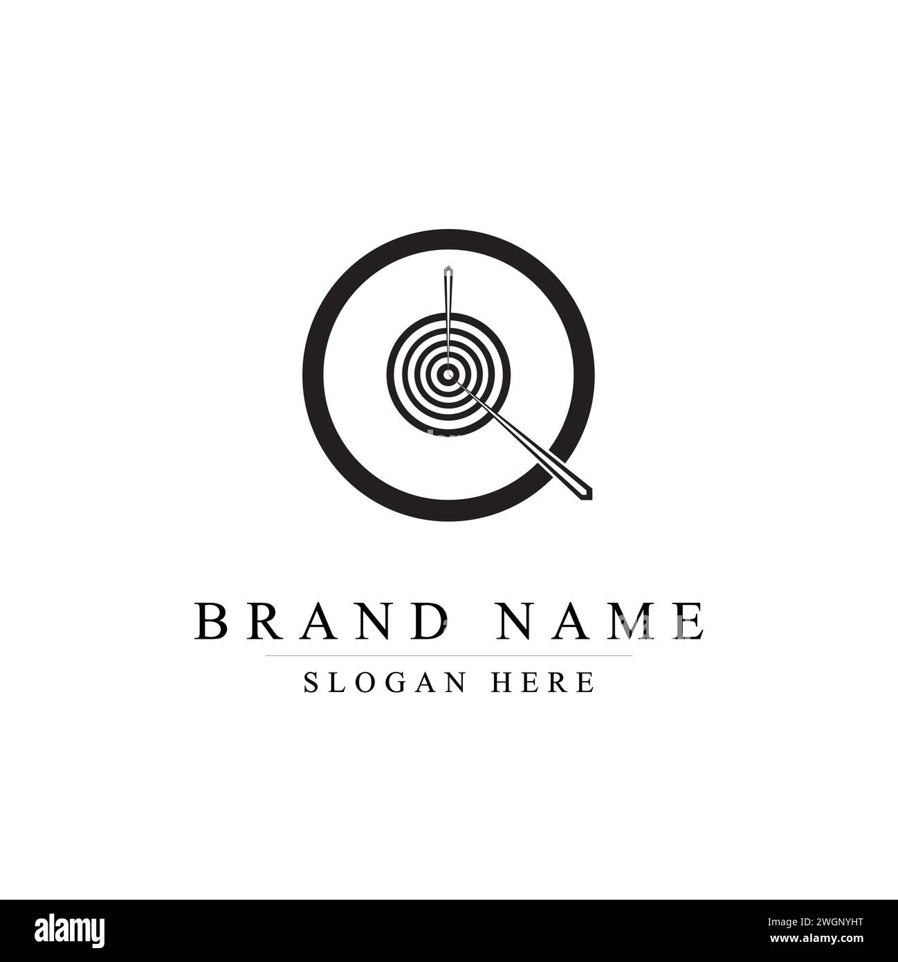 Q logo design vector illustration, Precision Q A Targeted Logo Concept