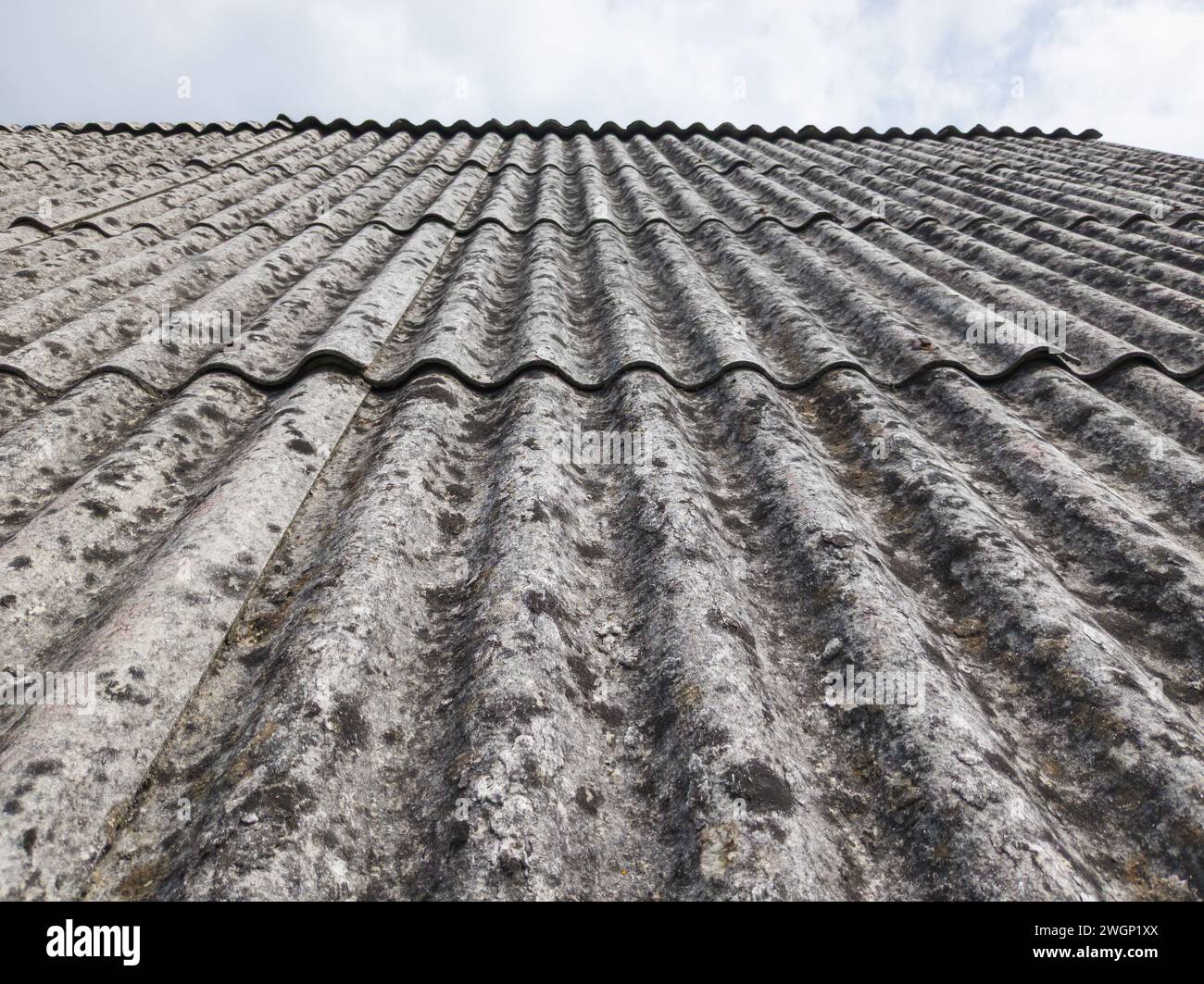 roof covered with asbestos corrugated sheets Stock Photo - Alamy