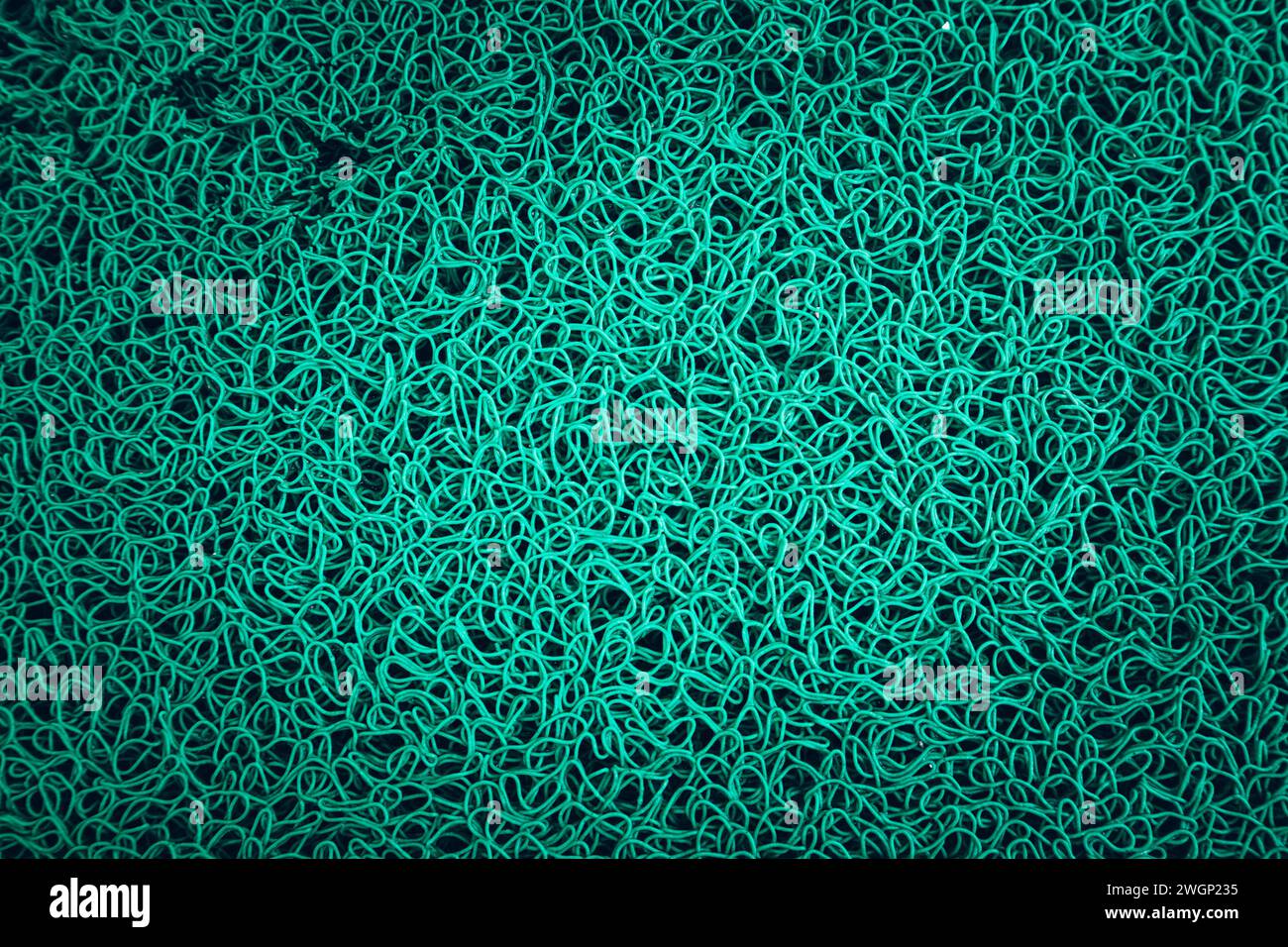 Green synthetic carpet pattern, Top view. texture background Stock Photo