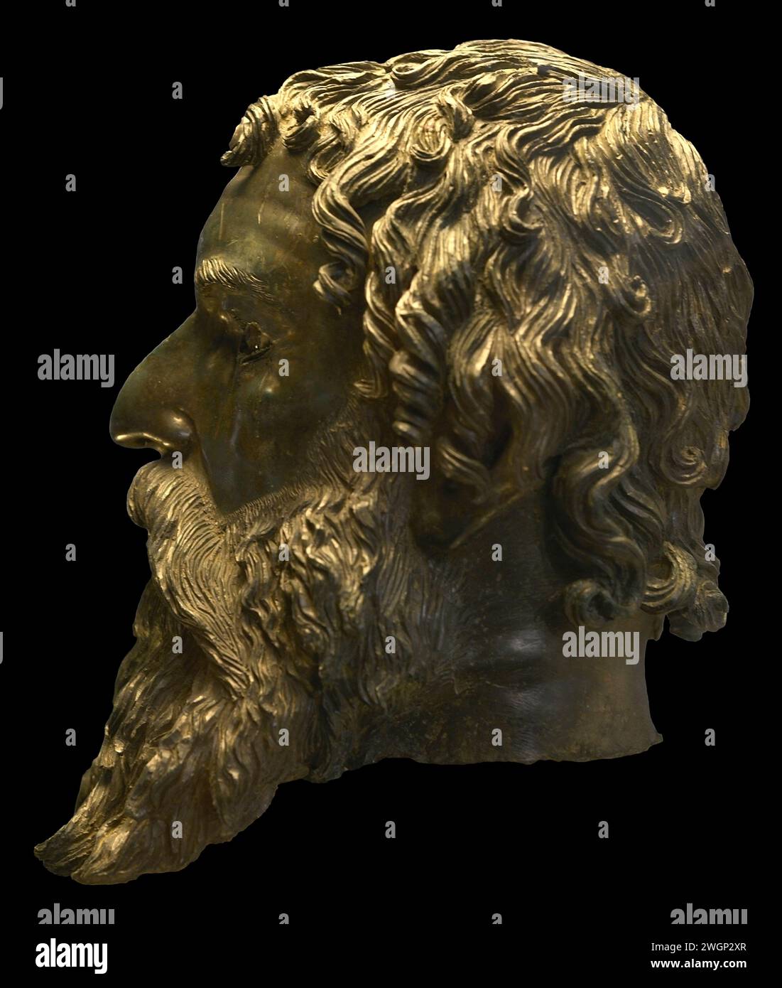 Seuthes III. King of Odrysia between 324 BC and 312 BC. Head of Seuthes III made of bronze, copper, alabaster and glass paste. Dated to the last decade of the 3rd century BC. From the tomb at Golyama Kosmatka Tumulus, Shipka, Kazanlak region, Bulgaria. National Archaeological Museum. Sofia. Bulgaria. Stock Photo