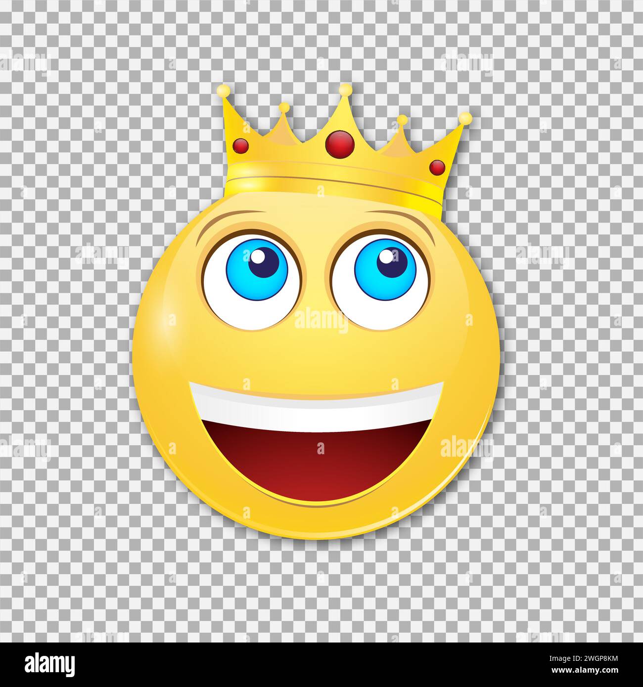 Smiling smiley face in the crown.Emotion, vector. Stock Vector