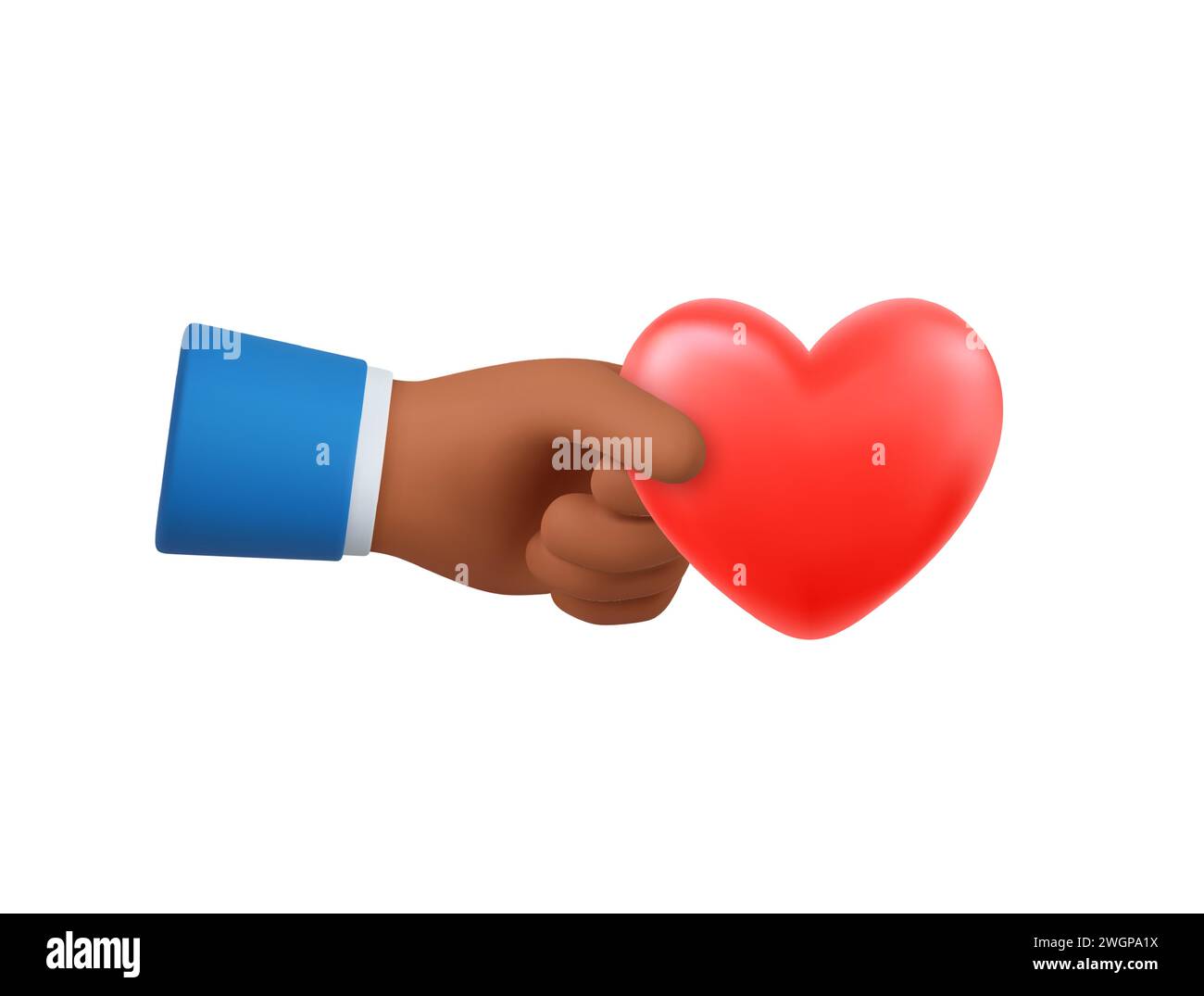 Hand holding 3d red heart Stock Vector Images - Alamy