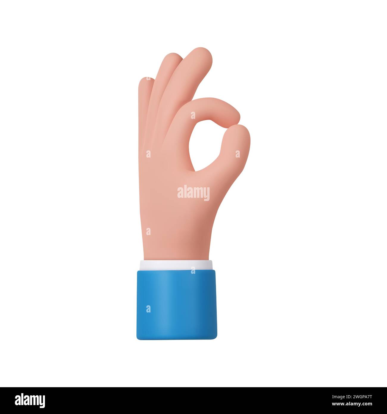 3d cartoon hand making OK gesture Stock Vector