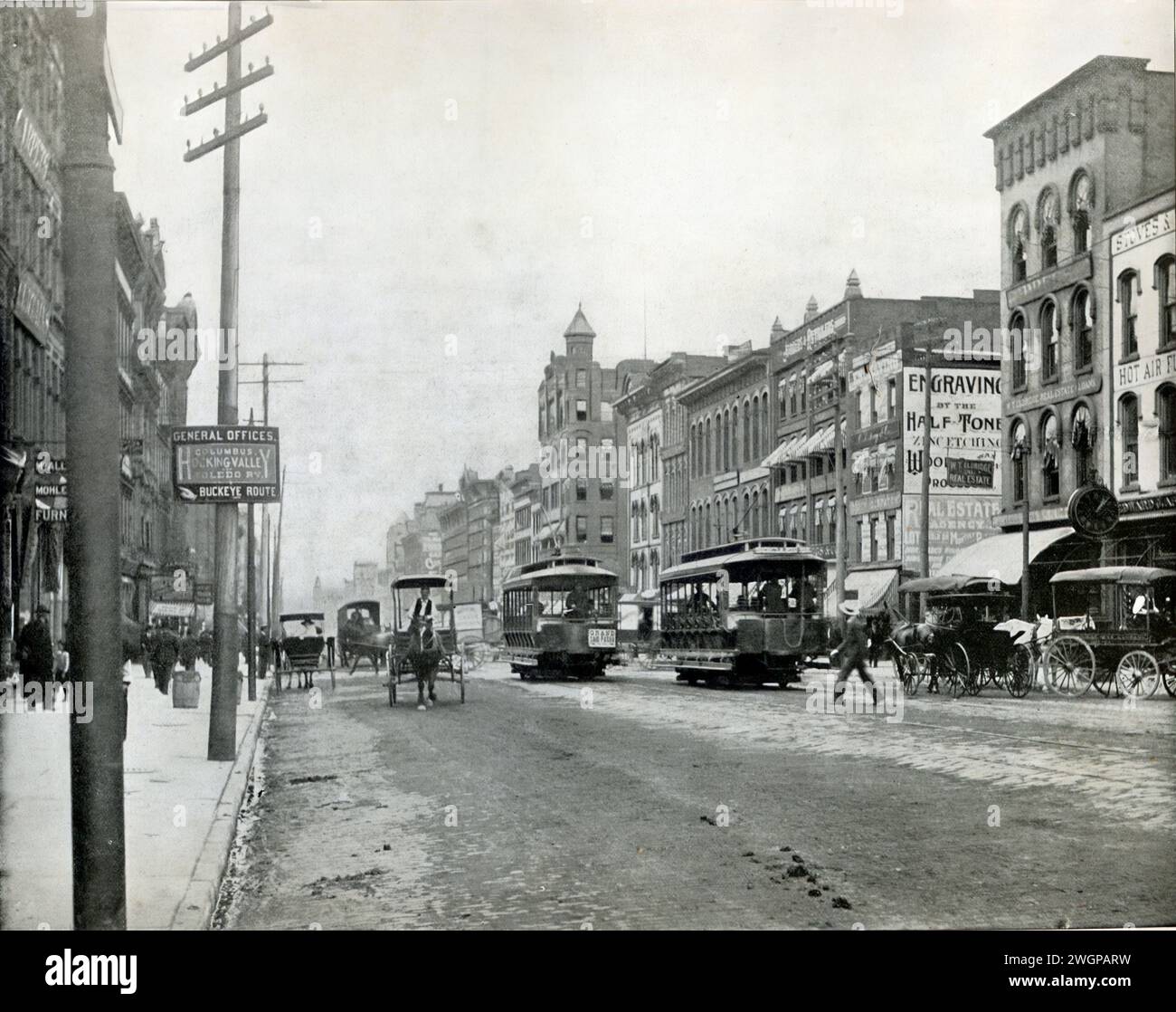 Columbus Ohio High Street USA 19th Century Stock Photo