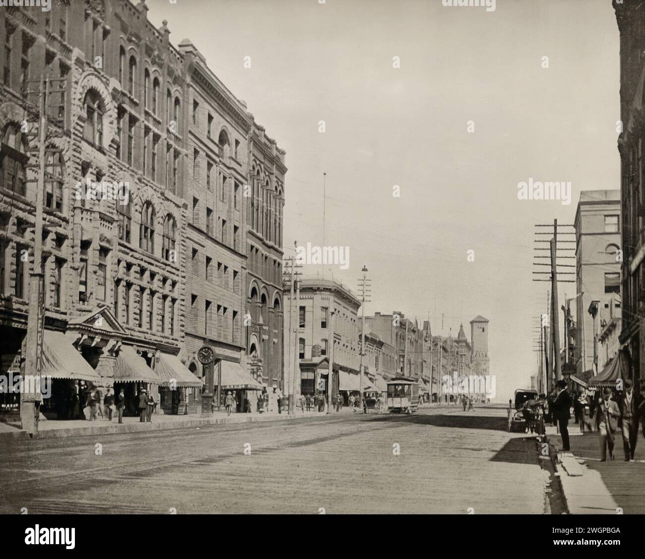 Pacific Avenue Tacoma Washington Main Street stores USA 19th Century Stock Photo