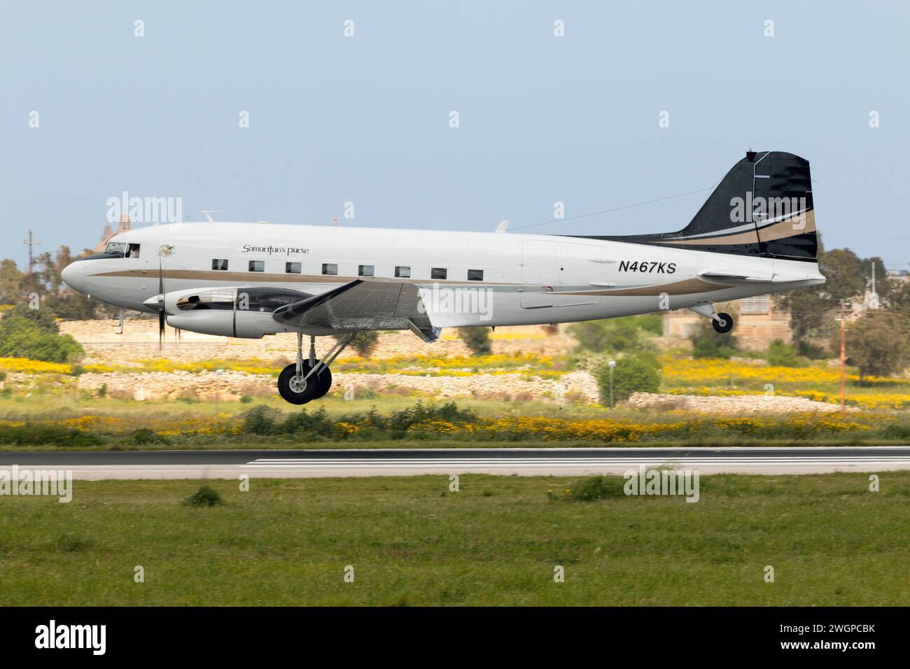 Priority Air Charter Llc Douglas DC3TP arriving after a long flight