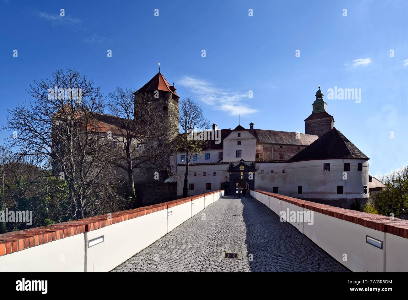 Stadtschlaining, Austria - November 07, 2023: Castle Schlaining also known as Schlaining Peace Castle from 13th century, located on the outskirts of S Stock Photo