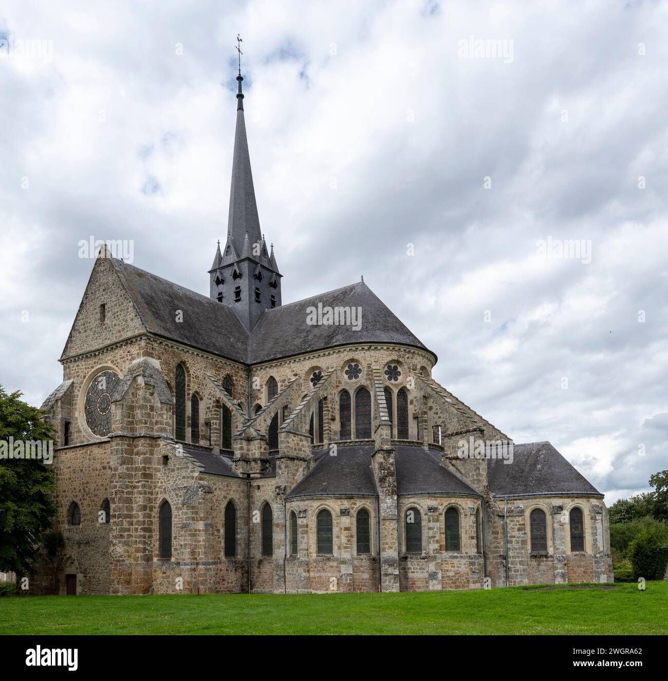 The abbey Saint Pierre et Saint Paul in Orbais-l'Abbaye, Marne, France. Stock Photo