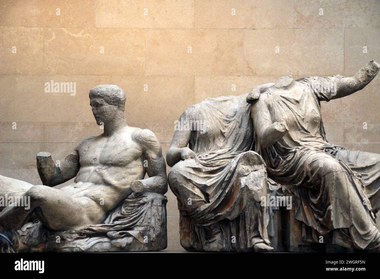 The Greek sculptures in the History Museum of London Stock Photo