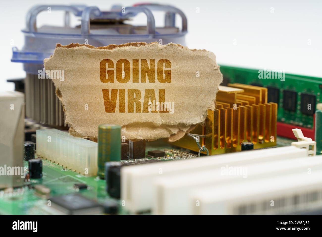 On the computer motherboard there is a cardboard with the inscription ...