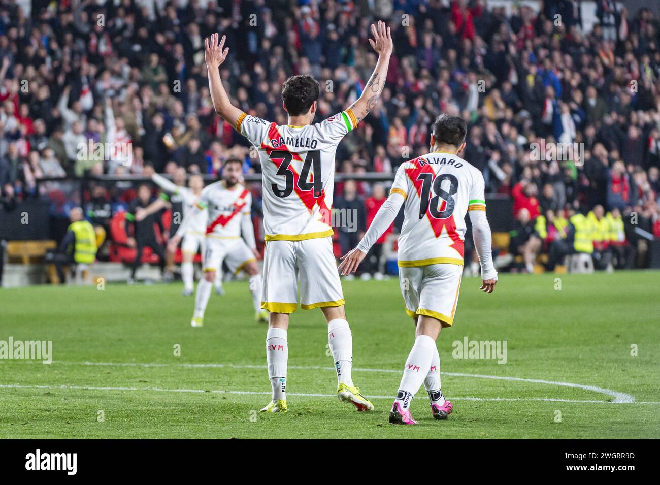 Madrid, Spain. 05th Feb, 2024. Sergio Camello of Rayo Vallecano seen during the La Liga EA Sports 2023/24 football match between Rayo Vallecano vs Sevilla at Estadio Vallecas in Madrid, Spain. Credit: Independent Photo Agency/Alamy Live News Stock Photo